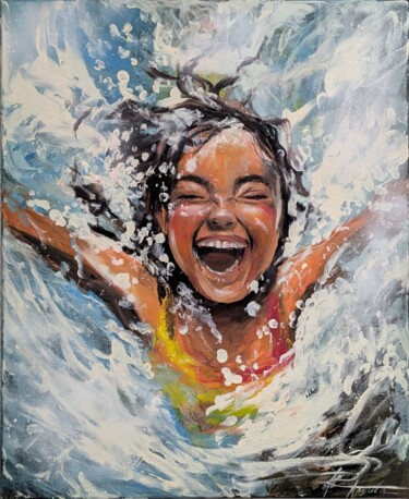 Source d'eau vive Peinture intitulée "Source d'eau vive" par Anna Fernandez Rogova, Œuvre d'art originale, Acrylique Monté sur Châssis en bois