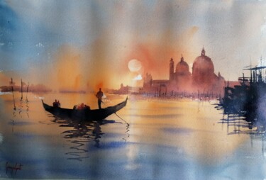 Schilderij getiteld "Venice 124" door Giorgio Gosti, Origineel Kunstwerk, Aquarel