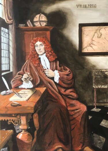 Peinture intitulée "Antoni van L." par Eric Garnier (Idji), Œuvre d'art originale, Acrylique Monté sur Châssis en bois