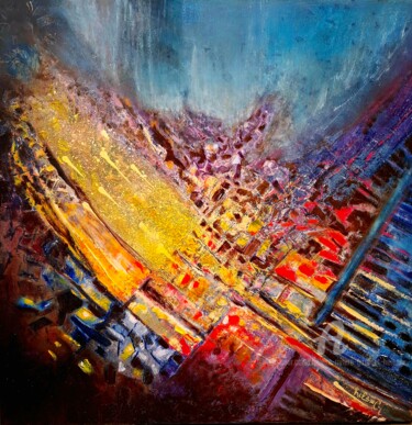" Cristaux 2 " Malerei mit dem Titel "" Cristaux 2 "" von Hélène Rivière -Girardet (helenGi), Original-Kunstwerk, Öl Auf Keilrahmen aus Hol…