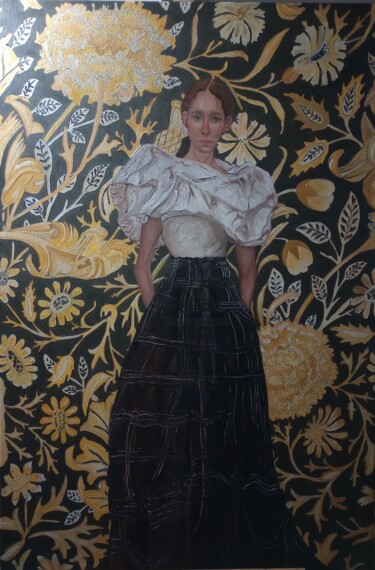 Peinture intitulée "The skirt" par Valentina Baicuianu, Œuvre d'art originale, Huile Monté sur Châssis en bois
