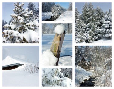 Photographie intitulée "L'hiver" par Monique Pouzet, Œuvre d'art originale, Photographie manipulée