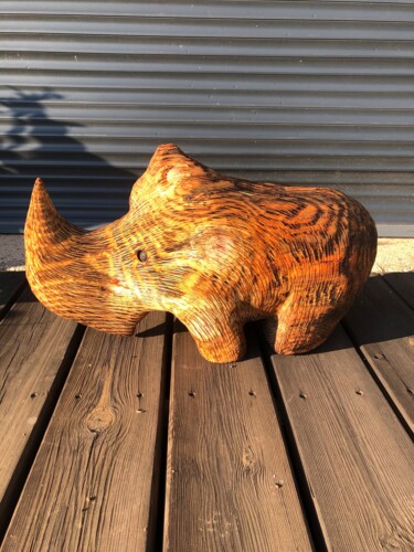 雕塑 标题为“Sculpture Rhinocéro…” 由Gabin Cortier, 原创艺术品, 木