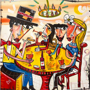 Qualcosa da Bere Malerei mit dem Titel "Qualcosa da Bere" von Alessandro Siviglia, Original-Kunstwerk, Acryl Auf Keilrahmen aus Holz montiert
