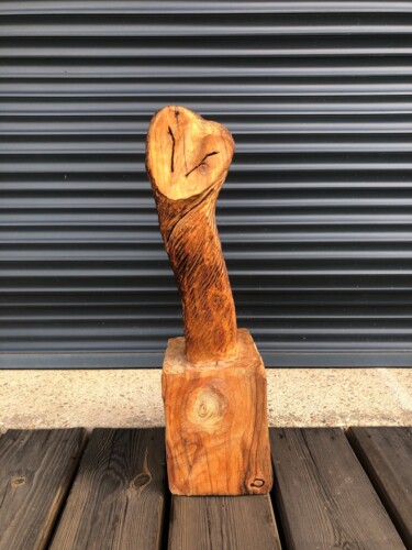 Scultura intitolato "Sculpture Chouette…" da Gabin Cortier, Opera d'arte originale, Legno