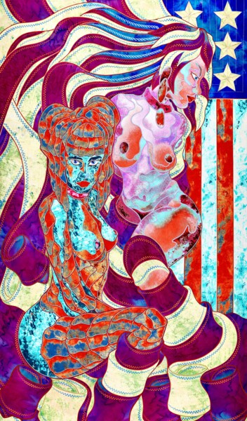 Textile Art με τίτλο "I'll call a taxi" από Kostyantin Malginov, Αυθεντικά έργα τέχνης, Ταπισερί