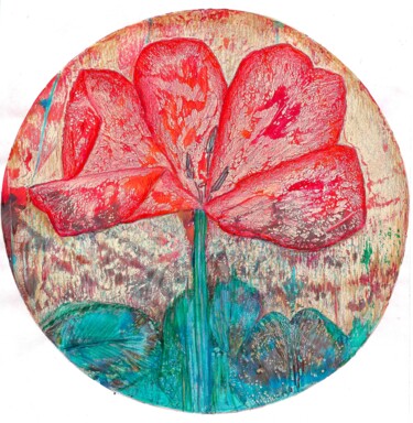 拼贴 标题为“Red Tulip from Turq…” 由Olga Boltenkova, 原创艺术品, 丙烯