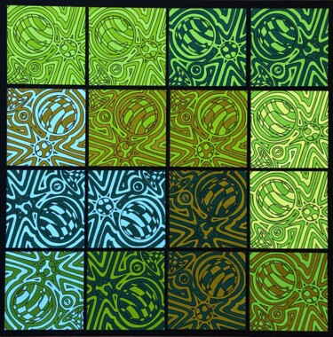 Drawing titled "multi'vert en alexa…" by Vincent Gibert, Original Artwork, Marker