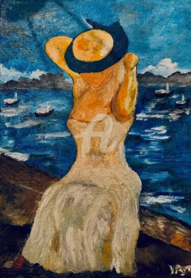 Peinture intitulée "Bord de Mer ....." par Yves Perrotte, Œuvre d'art originale, Huile