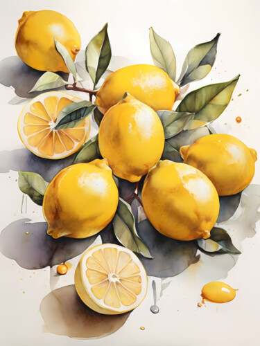 数字艺术 标题为“Zesty citrus: Lemon…” 由Jafeth Moiane, 原创艺术品, AI生成的图像