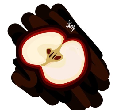 数字艺术 标题为“Au coeur de la pomme” 由Ary, 原创艺术品, 数字油画