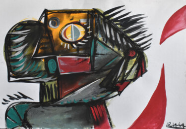 Tekening getiteld "Mask (Object Number…" door Roman Lasa, Origineel Kunstwerk, Pastel