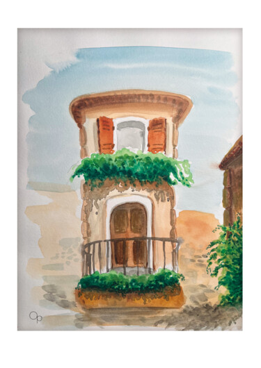 Digital Arts titled "Provence" by Olivier Pitrat, Original Artwork, Watercolor