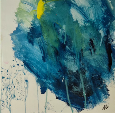 Painting titled "The moon over the g…" by Aleksandr Petelin, Original Artwork, Acrylic