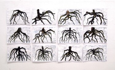 Dibujo titulada "" les racines " 4" por Garo, Obra de arte original, Acrílico