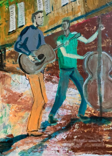 绘画 标题为“Musique de rue” 由Bruno Lebeurrier, 原创艺术品, 丙烯