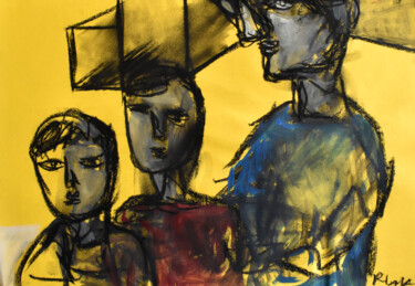 Dessin intitulée "Square (Object Numb…" par Roman Lasa, Œuvre d'art originale, Pastel