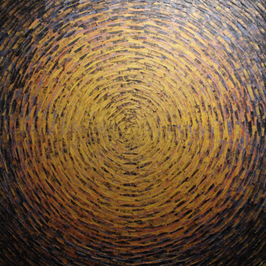 Painting titled "Grand éclat or gris." by Jonathan Pradillon, Original Artwork, Acrylic Mounted on Wood Stretcher frame