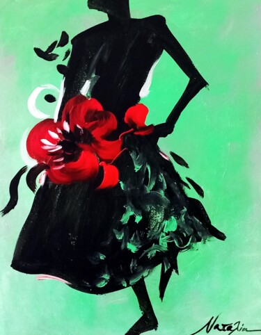 绘画 标题为“Red poppy” 由Natalia Kaza, 原创艺术品, 丙烯