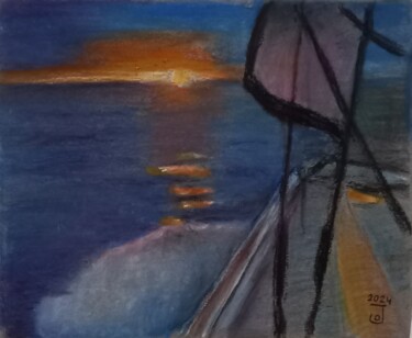 Pintura titulada "Navegando atardecer…" por Jose Oña Jurado, Obra de arte original, Oleo