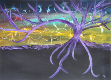 Peinture intitulée "Arbre qui part" par Philaée, Œuvre d'art originale, Acrylique