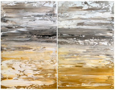 Golden Horizon Peinture intitulée "Golden Horizon" par Tatiana Malinovscaia, Œuvre d'art originale, Acrylique
