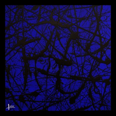 Painting titled "Seule est la Nuit I…" by Ludovic Biquand, Original Artwork, Acrylic Mounted on Wood Stretcher frame