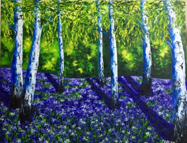 Painting titled "Spring in the woods" by Yulia Allan, Original Artwork, Oil