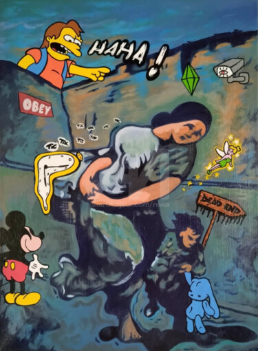 "Haha - Adaptation o…" başlıklı Tablo Niwa tarafından, Orijinal sanat, Akrilik Ahşap Sedye çerçevesi üzerine monte edilmiş