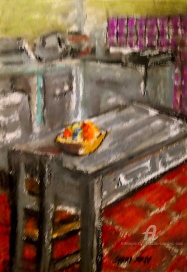 绘画 标题为“Sur tableau dans la…” 由Slobodan Spasojevic (Spaki), 原创艺术品, 粉彩
