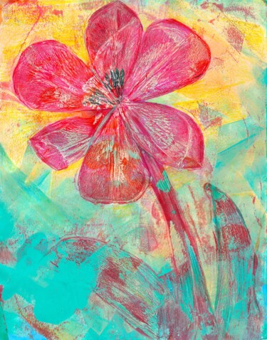 Collages titled "Turquoise wind" by Olga Boltenkova, Original Artwork, Acrylic