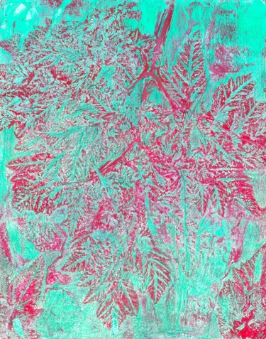 Collages titled "Mystic Turquoise Tw…" by Olga Boltenkova, Original Artwork, Acrylic