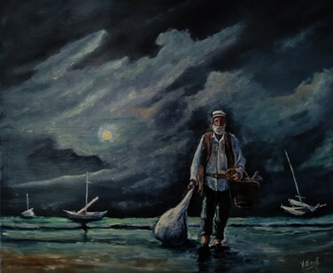 Картина под названием "Fisherman" - Vitalii Bondarenko (ViBond), Подлинное произведение искусства, Масло