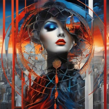 Prophéties urbaines - La Fragilité des rêves capturés 数字艺术 标题为“Prophéties urbaines…” 由Kyrielle Fantasy, 原创艺术品, AI生成的图像
