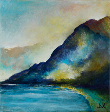 Peinture intitulée "Aiguebelette" par Helena Monniello, Œuvre d'art originale, Acrylique Monté sur Châssis en bois