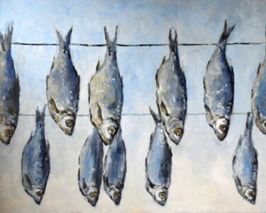 제목이 "Fish drying"인 미술작품 Yulia Ivanova로, 원작, 기름
