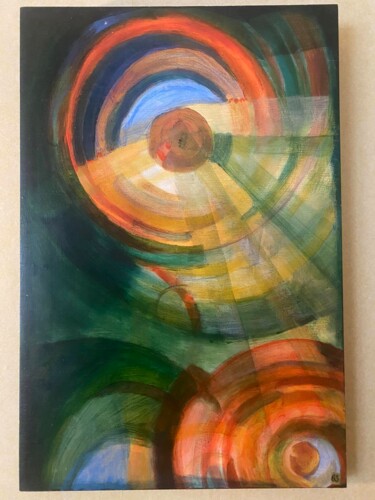 Painting titled "Tourbillon" by Eveline Duchesne, Original Artwork, Oil Mounted on Wood Panel