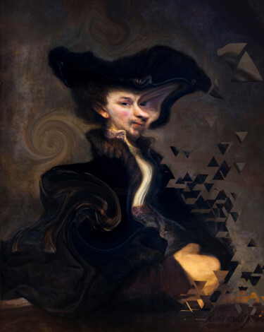 Digital Arts titled "Rembrandt Self-Port…" by Ernesto Rivera Novoa, Original Artwork, Digital Painting