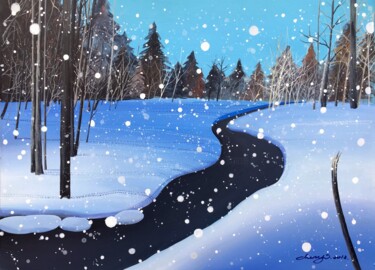绘画 标题为“Where the elves hau…” 由Xu Chenyi, 原创艺术品, 丙烯 安装在木板上