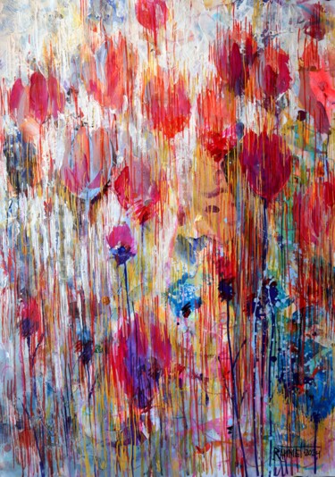 Painting titled "Fantasy with Flower…" by Rakhmet Redzhepov, Original Artwork, Acrylic
