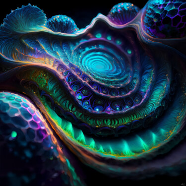 Mer intérieure Digitale Kunst mit dem Titel "Mer intérieure" von Julien Louvier Legrand (Ju), Original-Kunstwerk, Digitale Malerei
