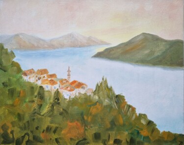 Malerei mit dem Titel "Away from the hustl…" von Iuliia Batsyna, Original-Kunstwerk, Öl