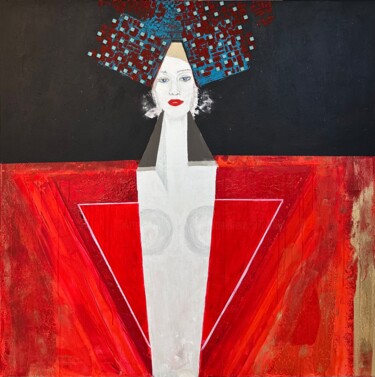 Malerei mit dem Titel "Marlene" von Eda Groneberg, Original-Kunstwerk, Öl