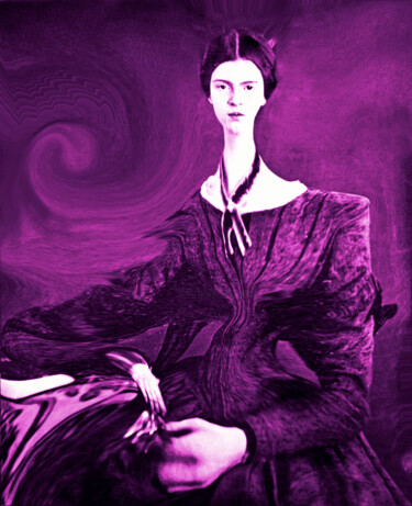 Digital Arts titled "Emily Dickinson 2" by Ernesto Rivera Novoa, Original Artwork, Digital Painting