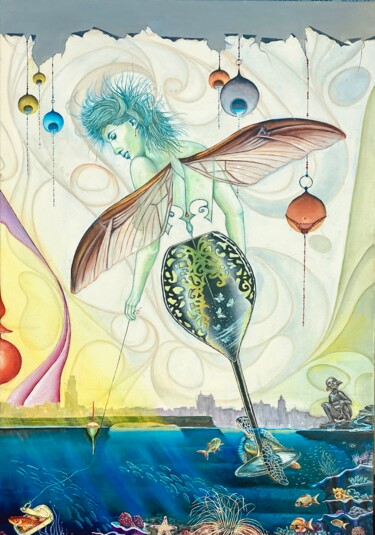 Painting titled "Wulpse nimf" by Bob Ivens, Original Artwork, Oil