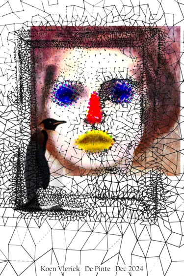 Digitale Kunst getiteld "THE GIRL AND THE PE…" door Koen Vlerick, Origineel Kunstwerk, 2D Digital Work