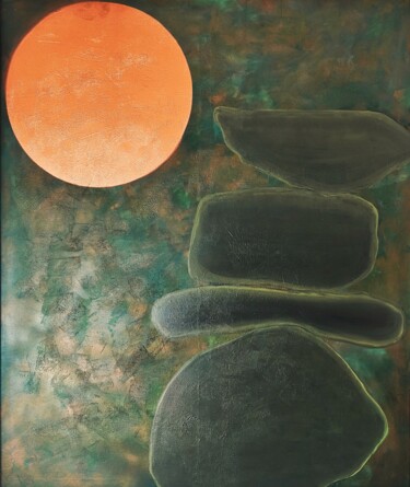 Painting titled "Fog on the stone" by Giovanni Fabra (Giovanni Fabra fabrart), Original Artwork, Acrylic Mounted on Wood Str…