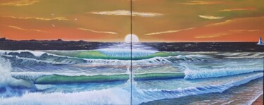 Peinture intitulée "Baïne" par Jean-Luc Pailler (Lutxo), Œuvre d'art originale, Huile