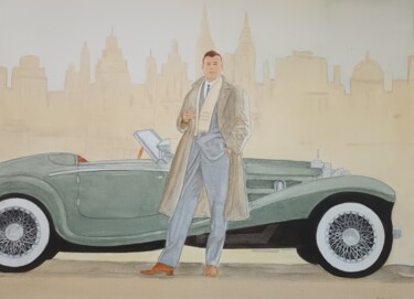 Schilderij getiteld "Love My 36 Benz" door Gary Gicking, Origineel Kunstwerk, Olie