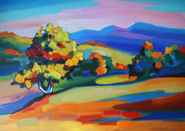 Картина под названием "Autumn landscape_9" - Tigran Avetyan, Подлинное произведение искусства, Масло